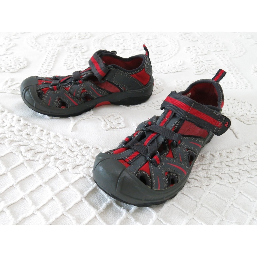 Merrell Hydro Hiker Waterproof Sports Sandals Sz 1 Gray/Red Youth Kids Water